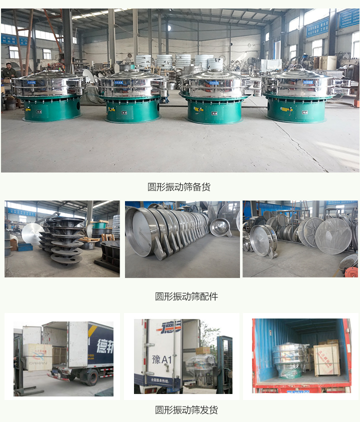 圓形振動(dòng)篩生產(chǎn)廠家產(chǎn)品,配件備貨,發(fā)貨現(xiàn)場(chǎng)